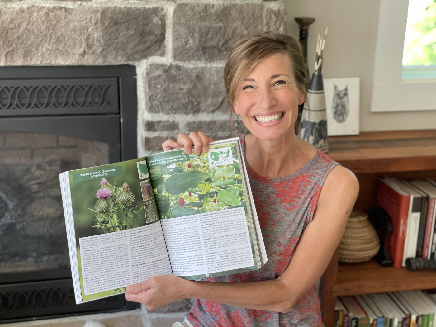 Nicole with wild foods book open