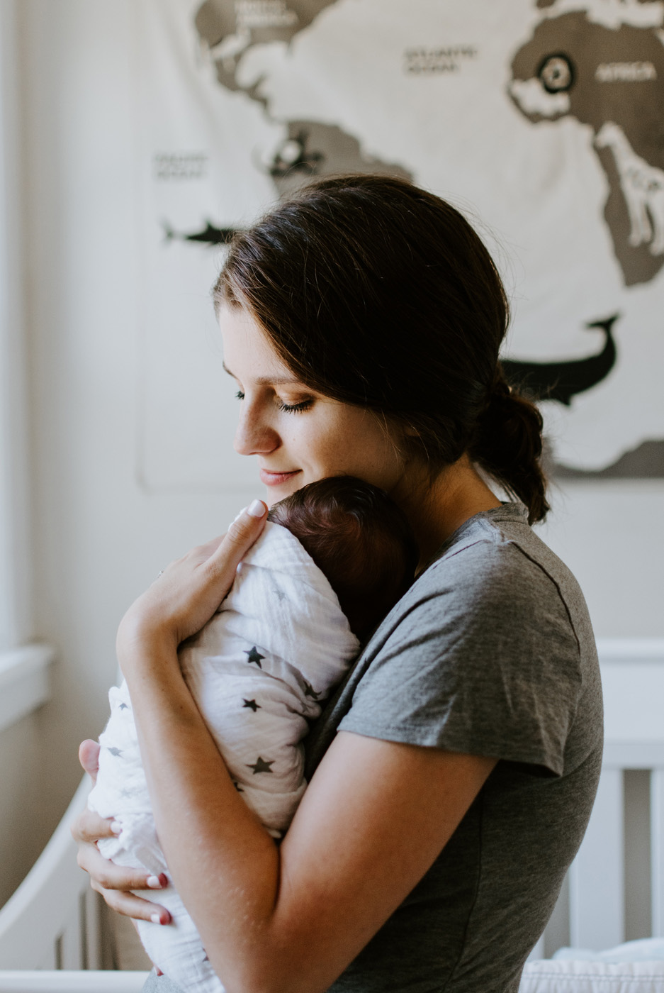 mother hugging baby