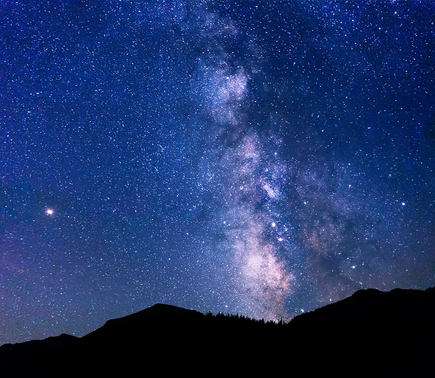 starry night sky with milky way