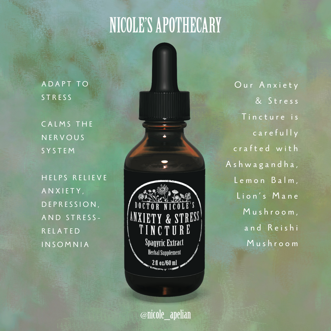 Social graphic - IG - Nicole's Apothecary - Anxiety & Stress Tincture by Nicole Apelian