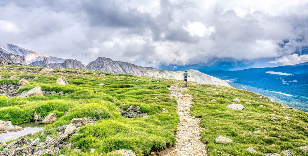 man running in nature