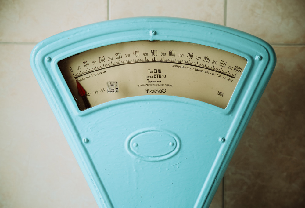 blue weight scale