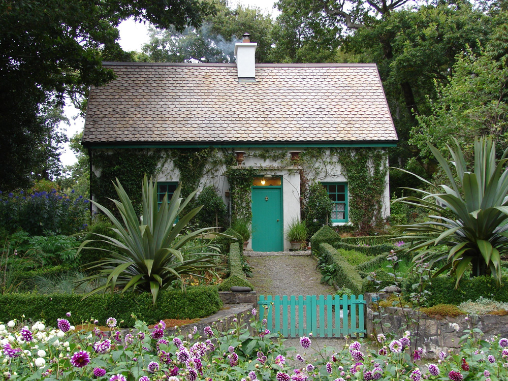 small house with garden walk