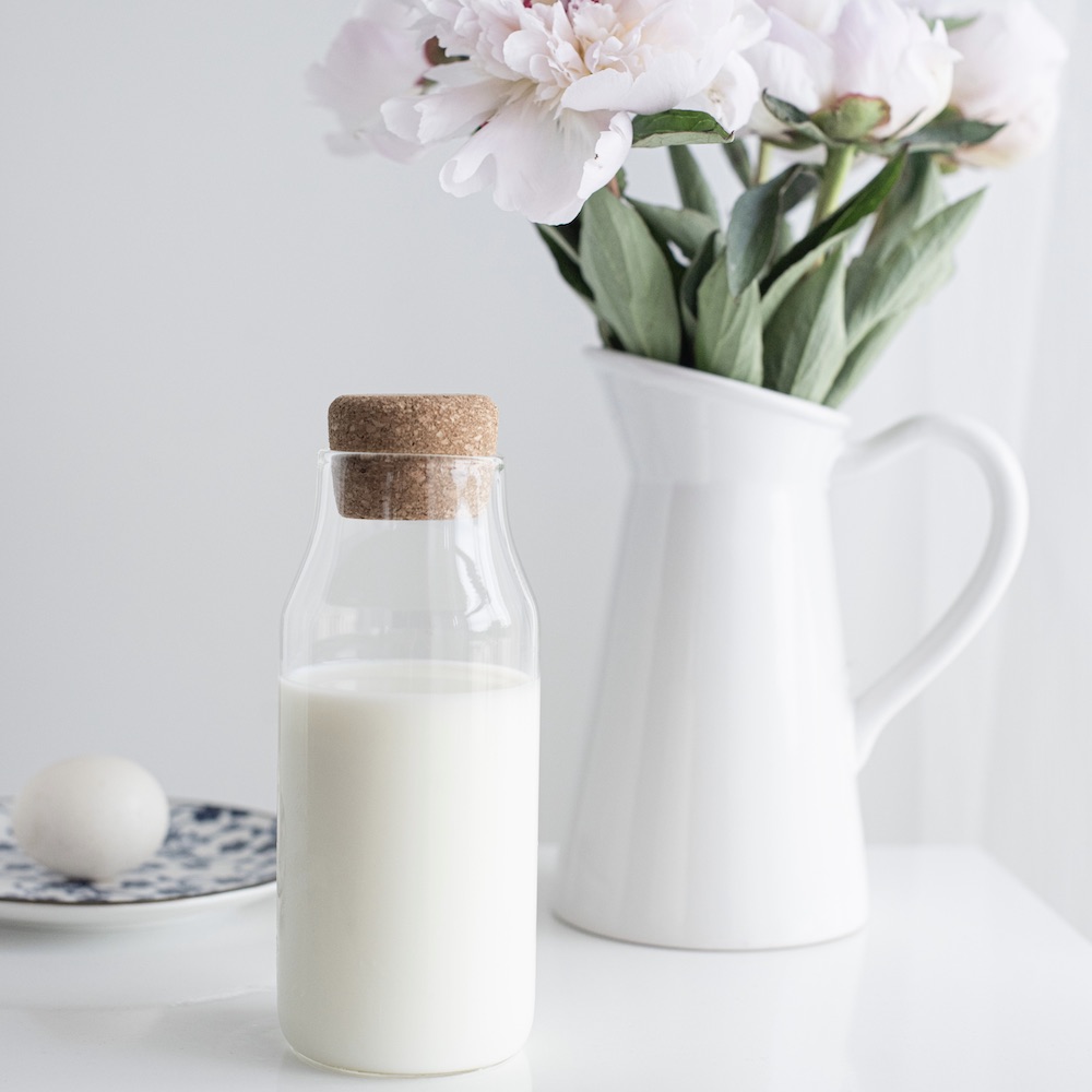 milk flowers in vase