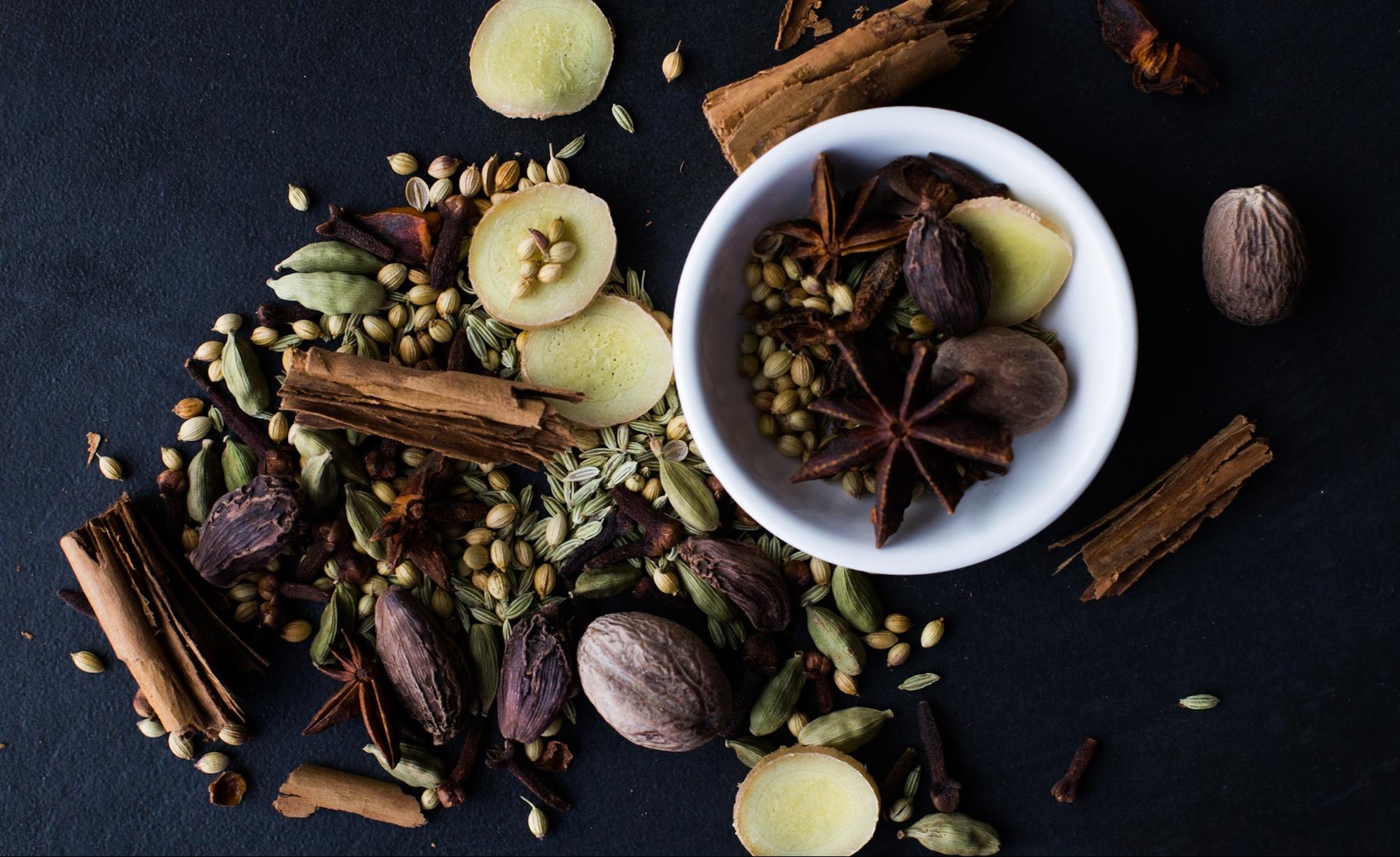 chai spices in a mug