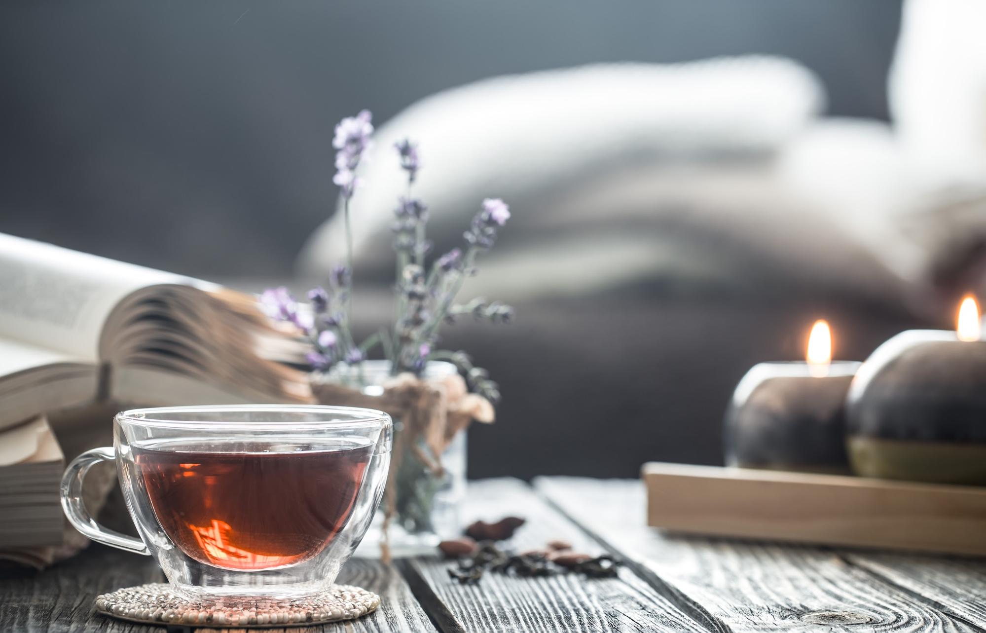 cup of tea in calming space