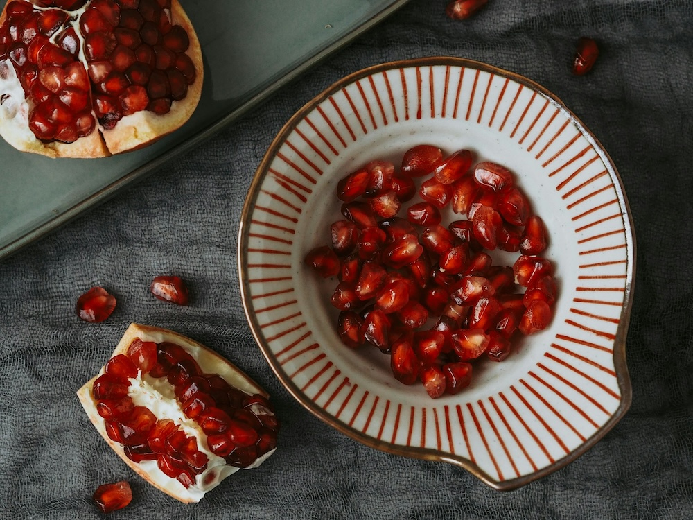bowl of pomegranate seeds