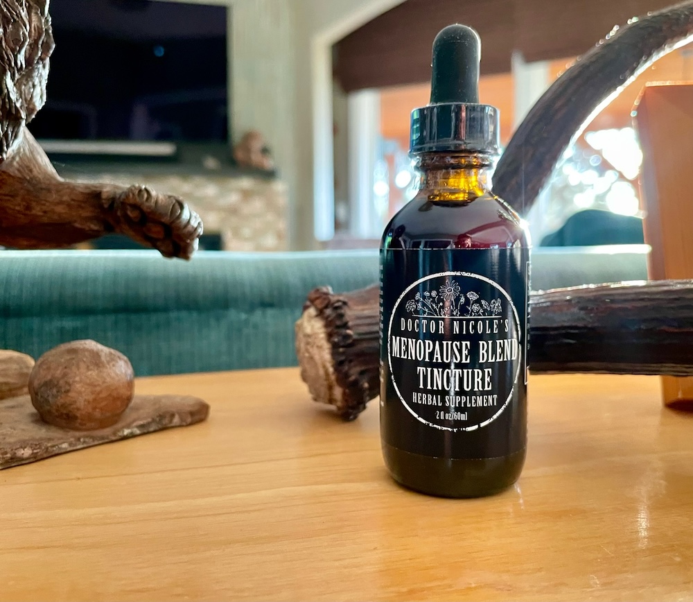 Nicoles Apothecary Menopause Blend Tincture on table