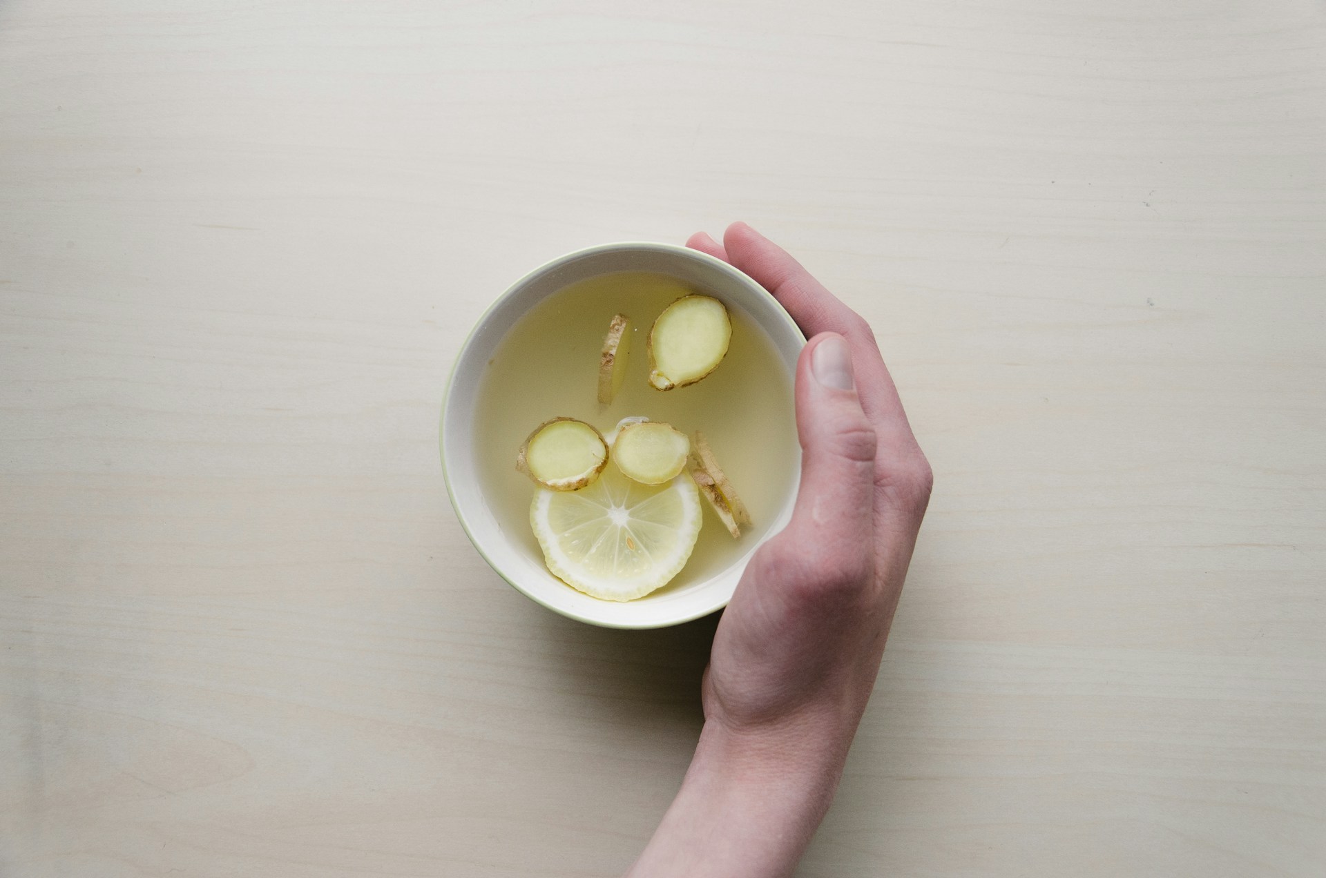 mug of lemon ginger water