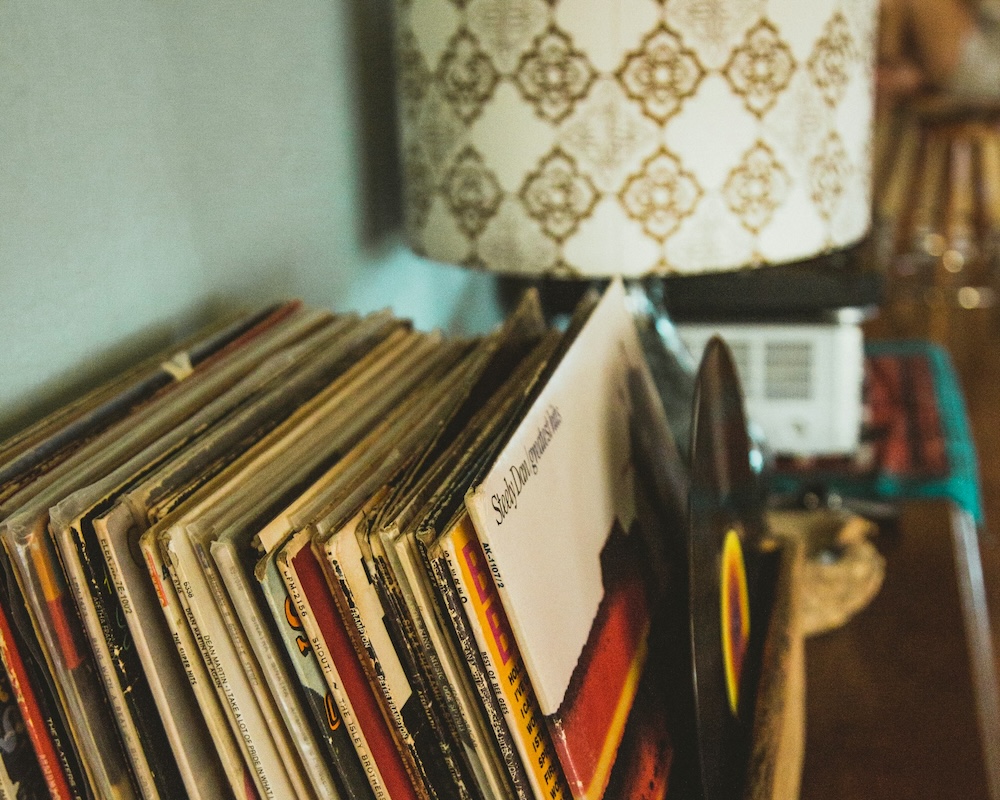 stack of records