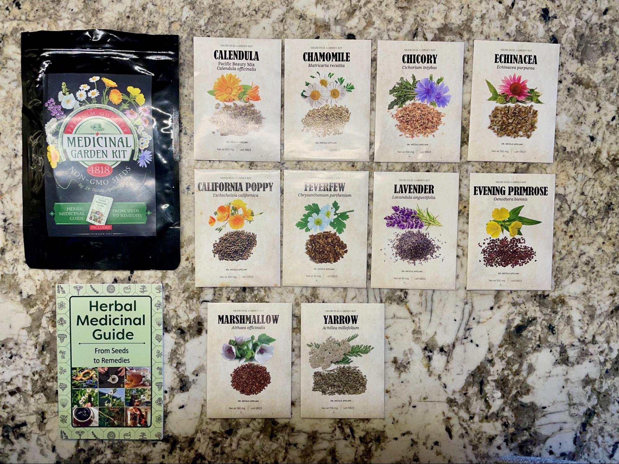 Nicole Apelian's Medicinal Garden Kit seed packs