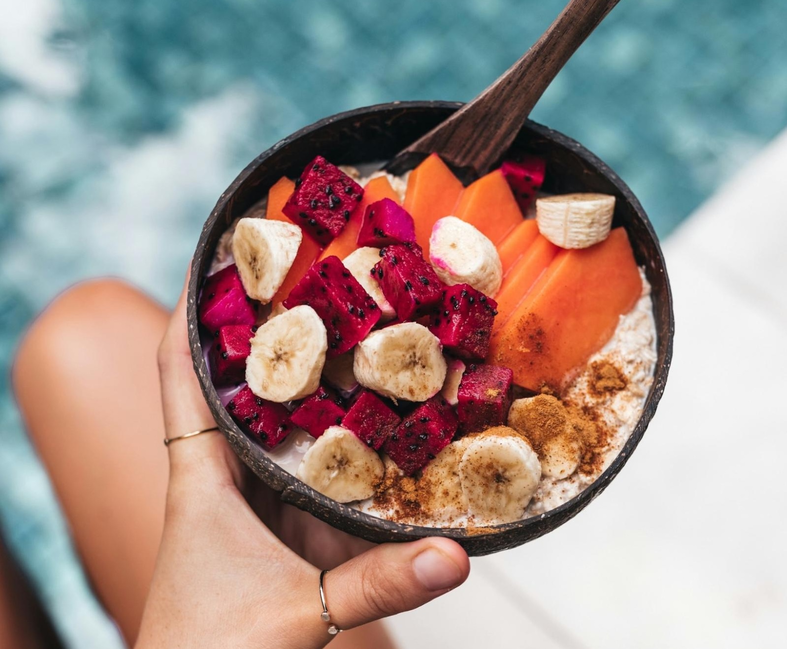 bowl of fresh fruit and grains bowl of fresh fruit and grains