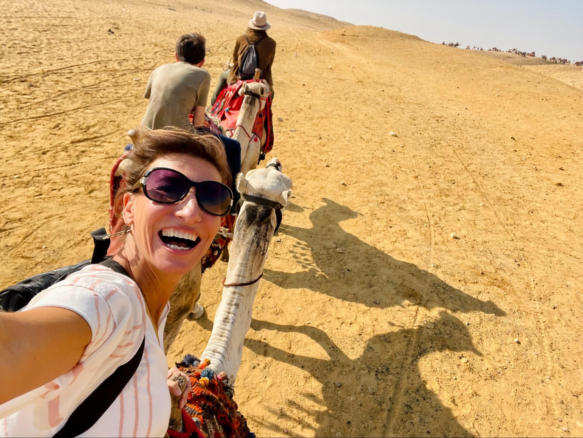 Nicole Apelian selfie on camel