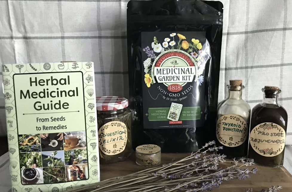 Nicoles Apothecary Bronchial Blend tincture Medicinal Garden Kit and guide