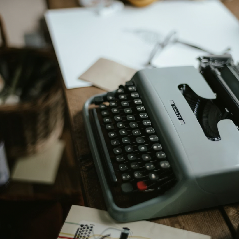typewriter in workspace